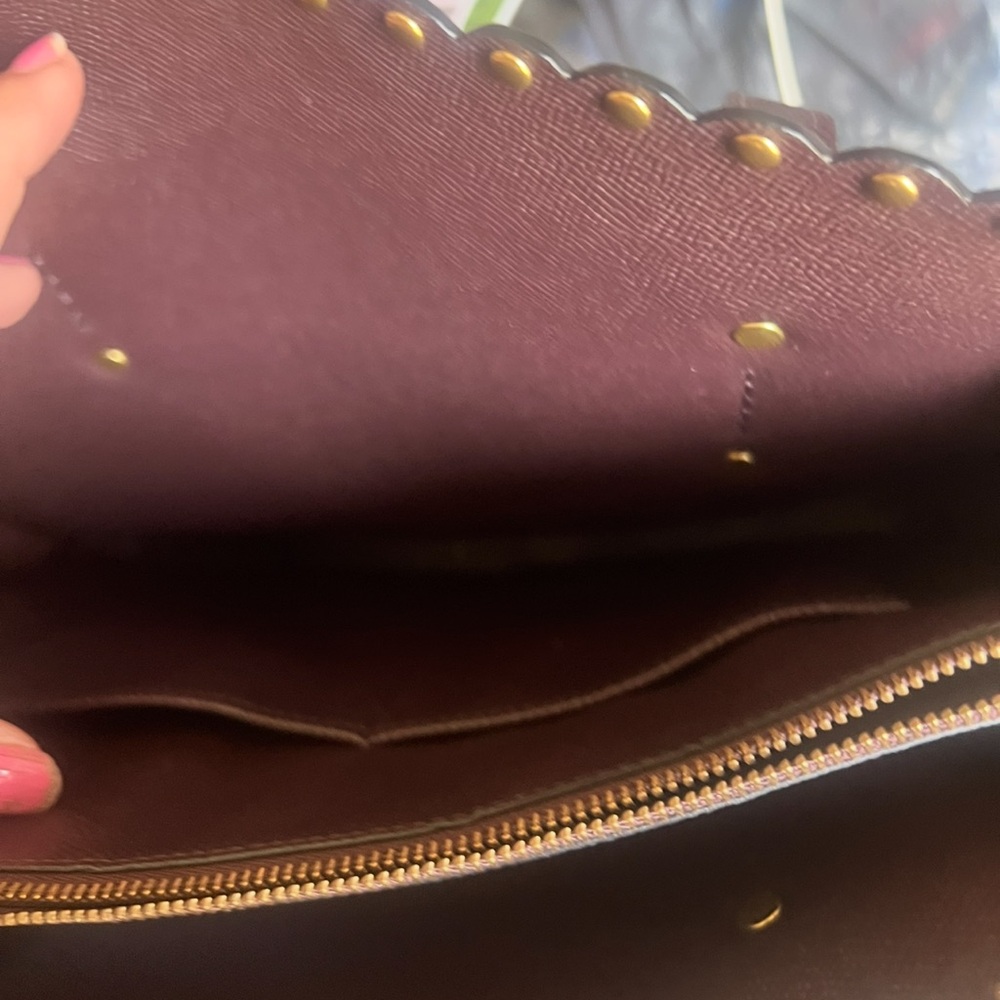 Coach Charlie Carryall Black Tote with Brown Handles and Scalloped  rivets - Picture 15 of 16